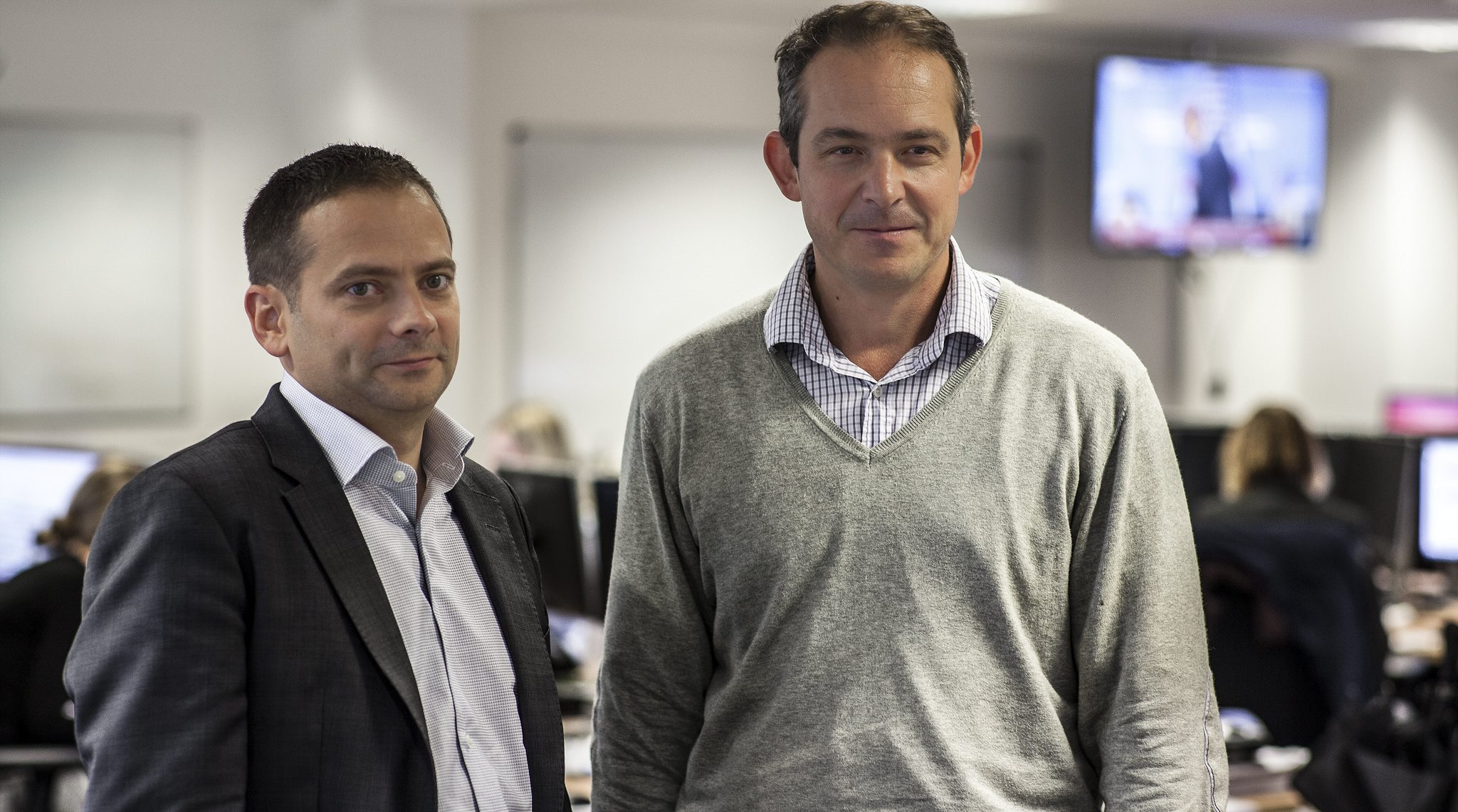 Salvador Garc&iacute;a Andr&eacute;s y Juan Lobato, fundadores de la 'fintech' Ebury, con sede en Londres.