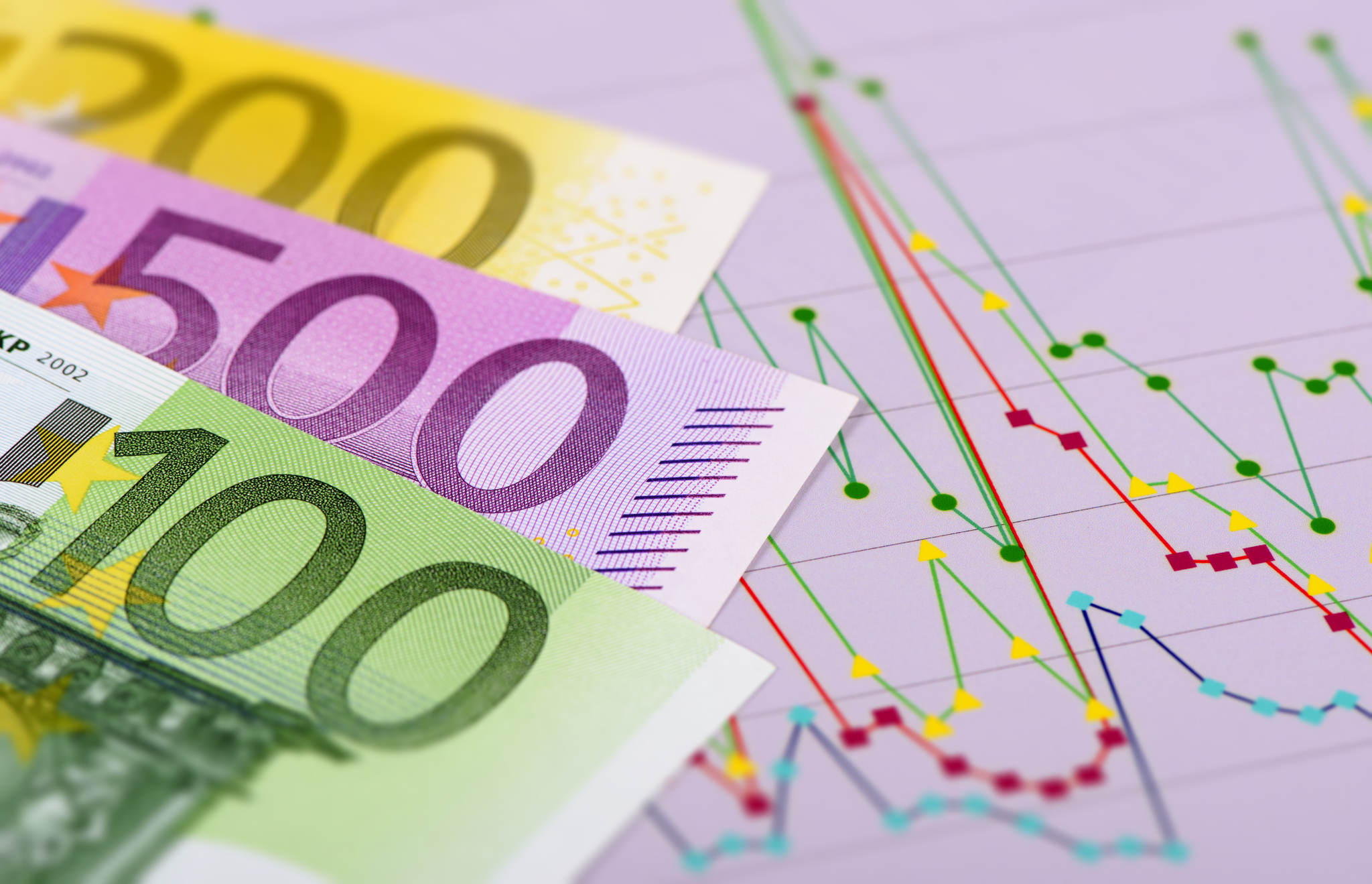 Billetes de euro.