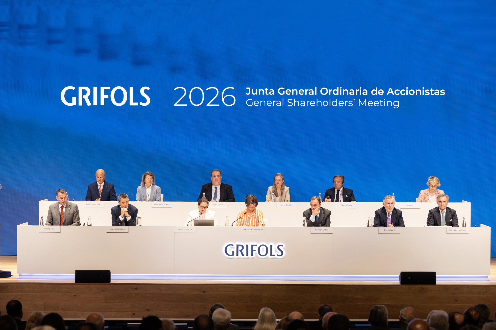 El consejo de Grifols en la &uacute;ltima junta de accionistas.