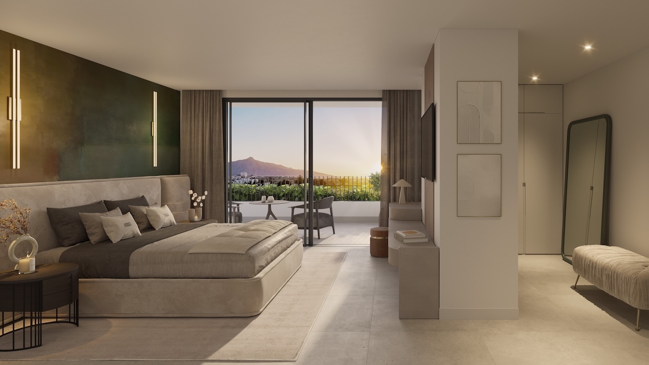 Un máster bedroom dentro de la promoción con vestidor y terraza.
