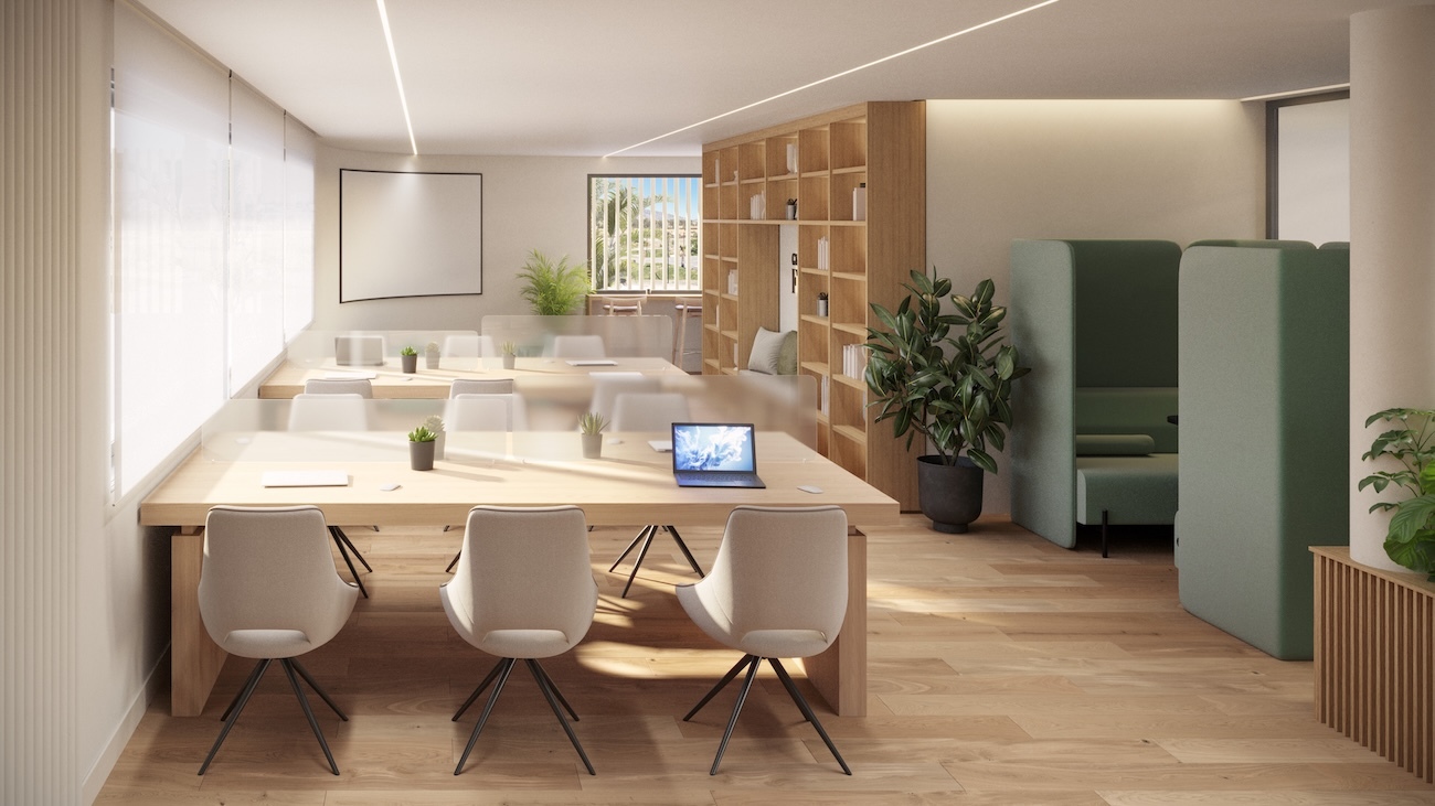 También cuenta con una sala de coworking perfectamente acondicionada para quien la necesite.