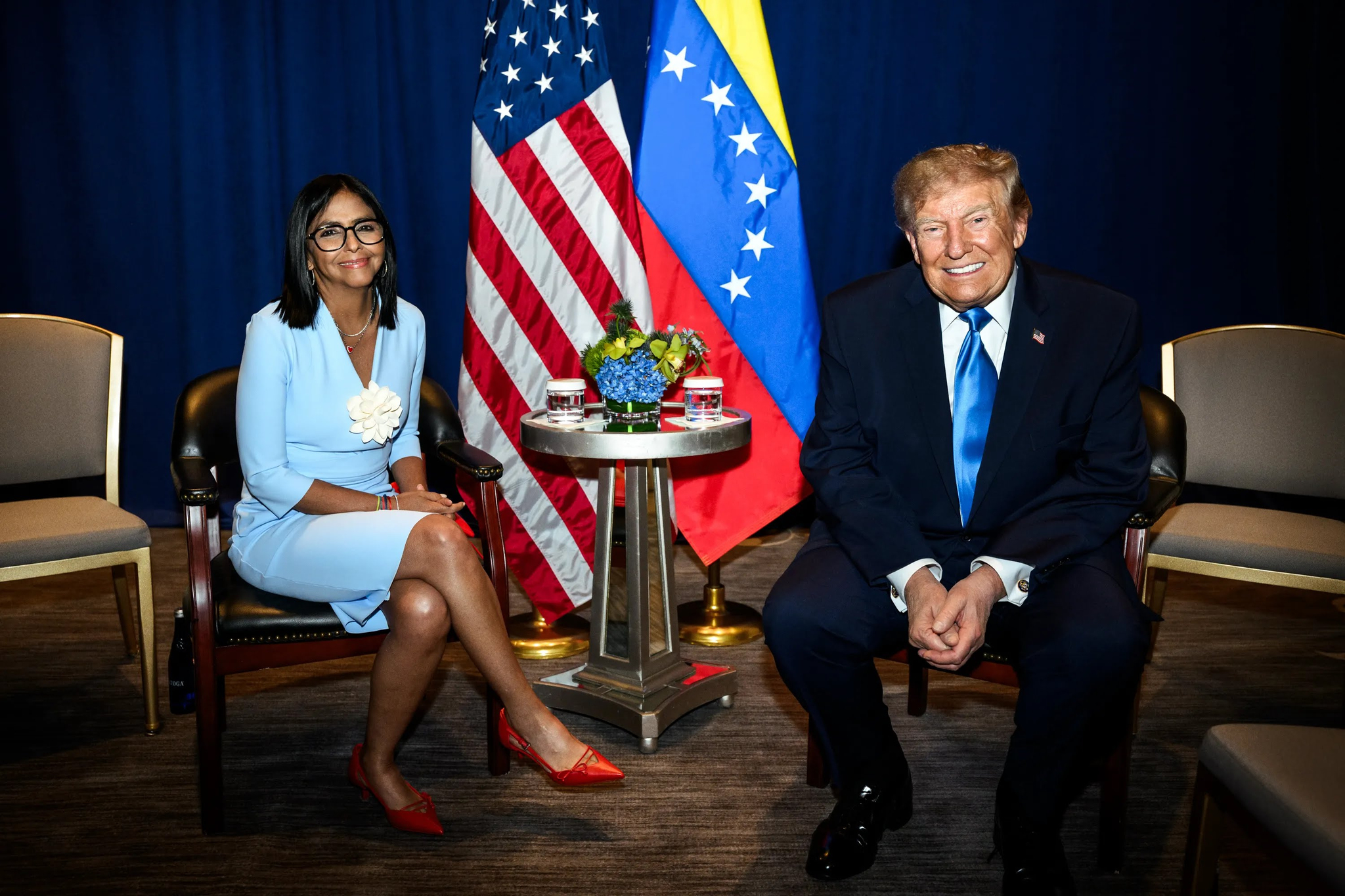 Trump y Delcy Rodríguez reafirman su acercamiento en una reunión bilateral en Nueva York al margen d