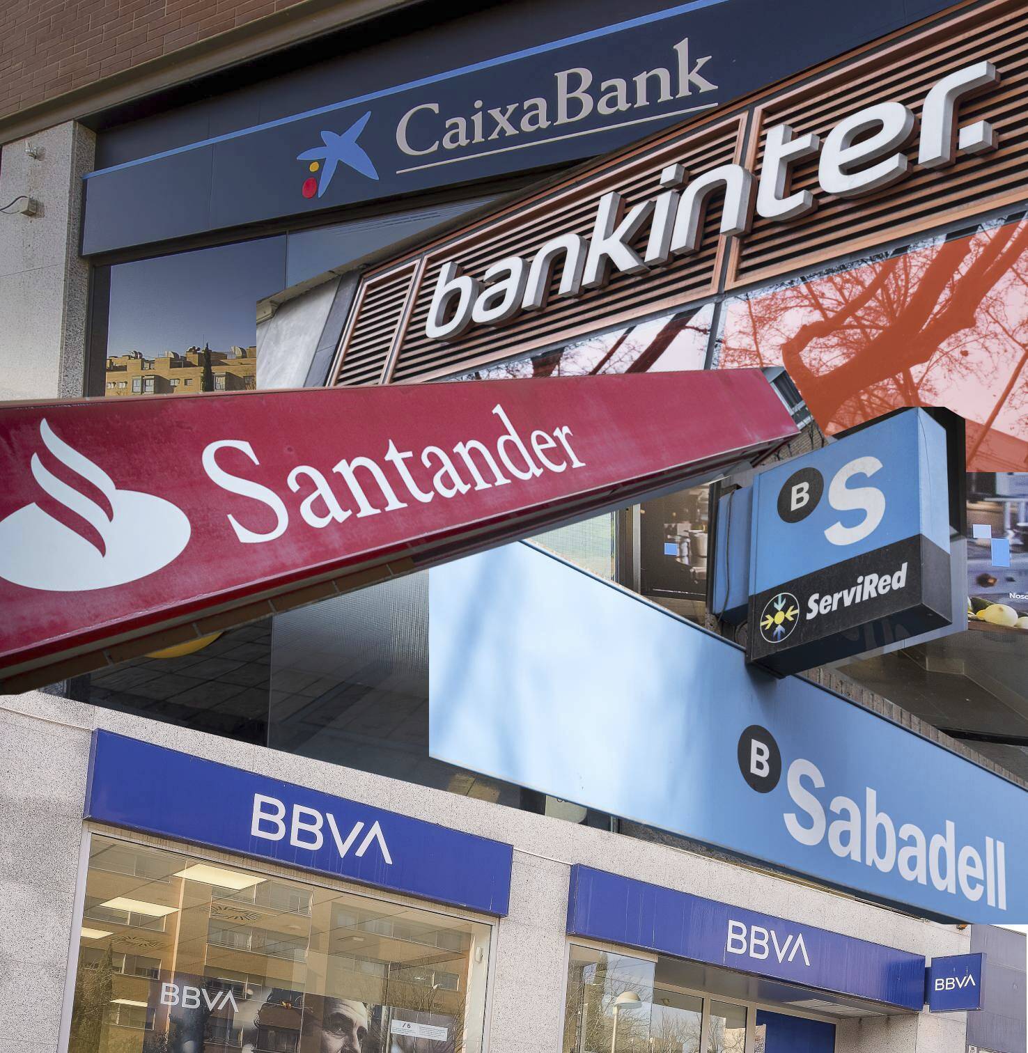 Sucursales bancarias.