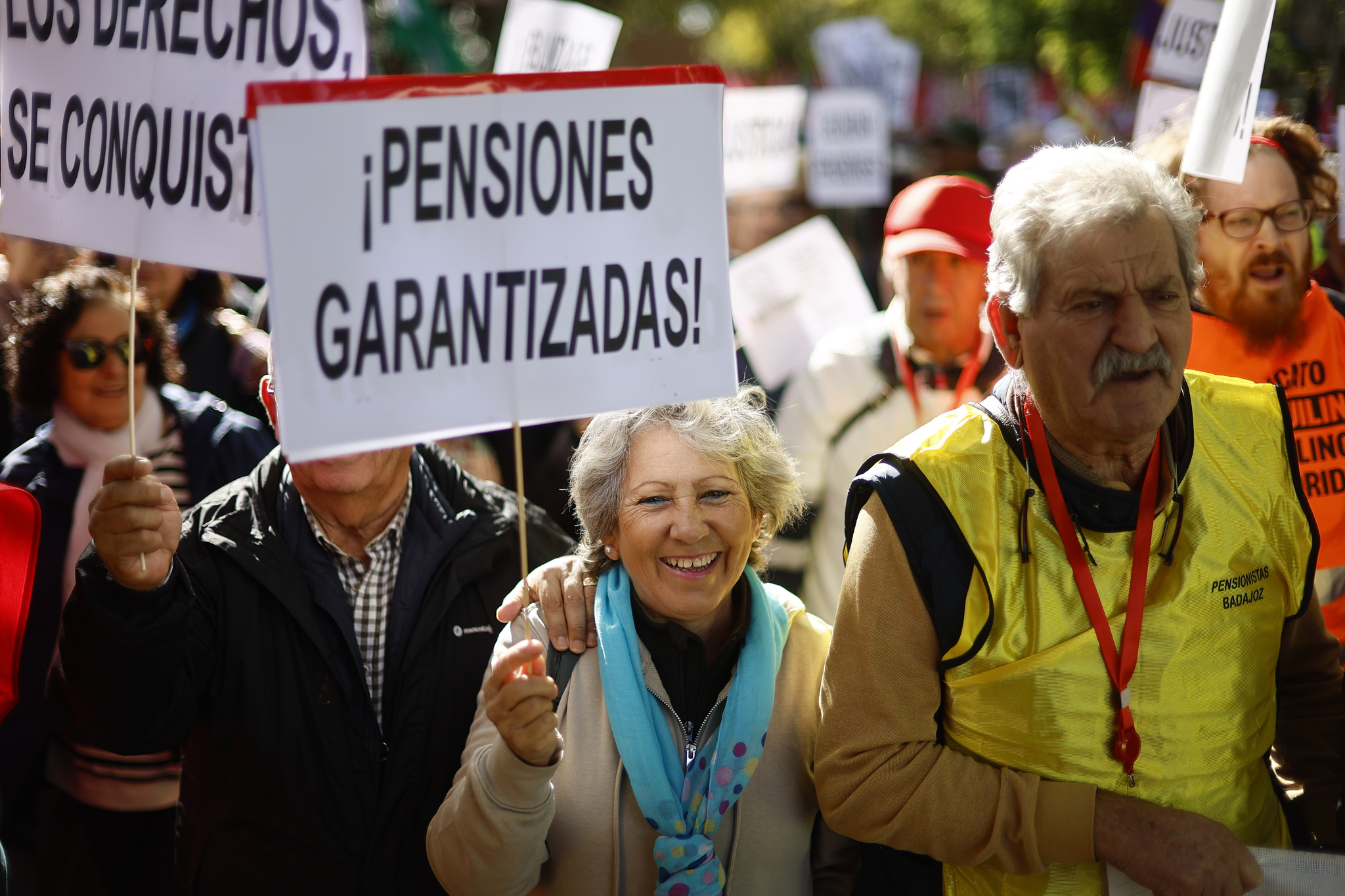 Manifestación en defensa de las pensiones públicas en Madrid.