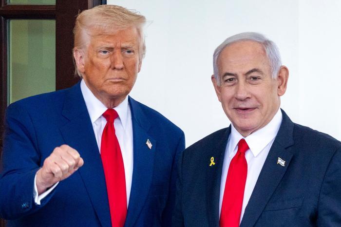 El presidente de Estados Unidos, Donald Trump, junto al primer ministro israelín, Benjamín Netanyahu, durante la última visita del segundo a la Casa Blanca, en Washington, el pasado 28 de julio. 